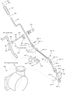 Chute Rod Diagram and Parts List for 624604X43B 2004 Briggs and Stratton Snow Blower